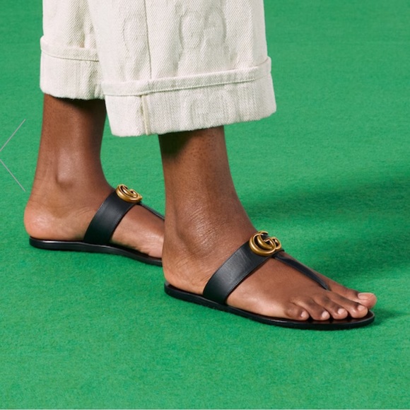 Gucci Marmont Double G Thong Sandals - Picture 2 of 7